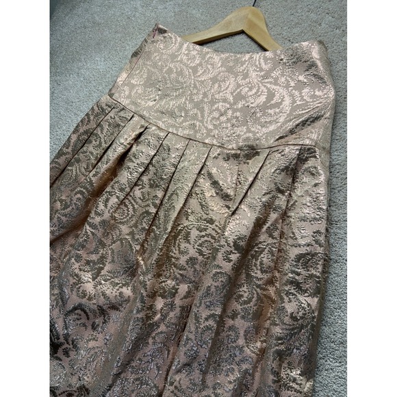 Bebe Dainty Pink Floral Metallic Brocade Maxi Skirt Elegant Formal Evening GLAM - Picture 12 of 13